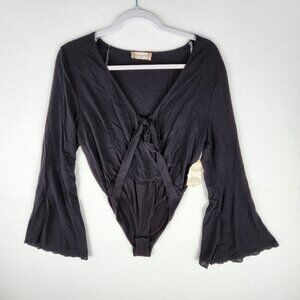 Altar'd State Womens Black Bodysuit with Bell Sleeves Size S New